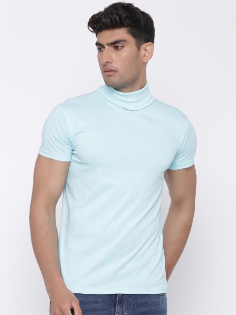 

Tistabene Men Green Solid Turtle Neck T-shirt