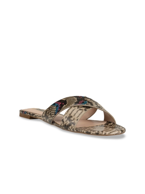 

ROSSO BRUNELLO Women Beige Printed Open Toe Flats