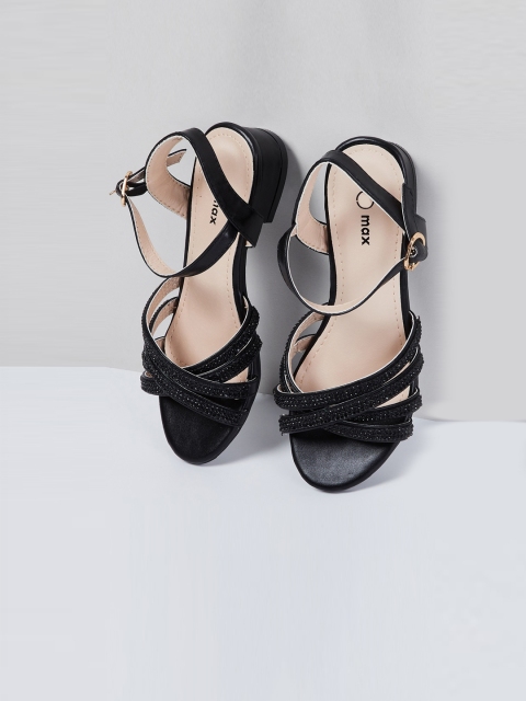 

max Girls Black Sandals