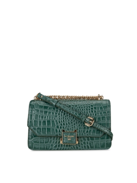 

Da Milano Green Textured Leather Sling Bag