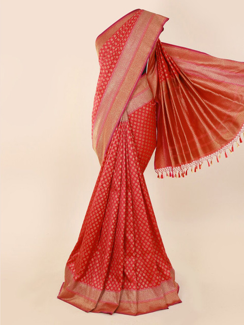 

Pothys Pink Pure Silk Woven Design Banarasi Saree