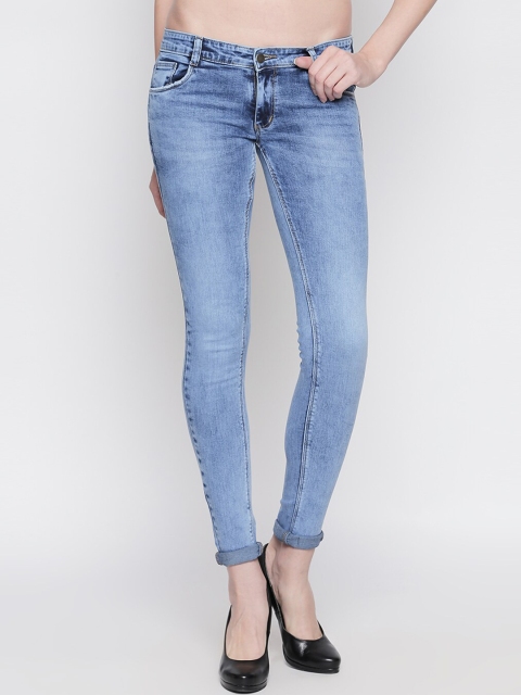 

fungus Women Blue Skinny Fit Low-Rise Clean Look Stretchable Jeans
