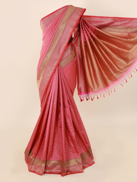 

Pothys Pink Pure Silk Woven Design Banarasi Saree