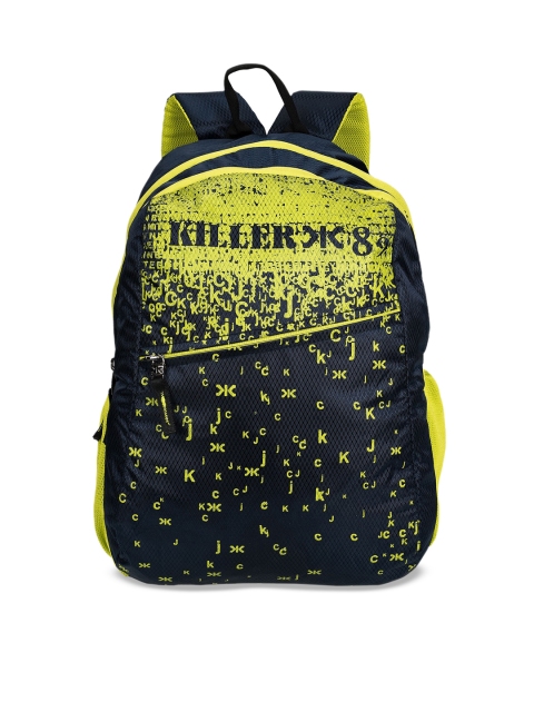 

Killer Unisex Blue & Yellow Printed Backpack