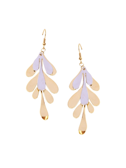Foxy Sperks Gold-Toned & Silver-Toned Teardrop Shaped Drop Earrings