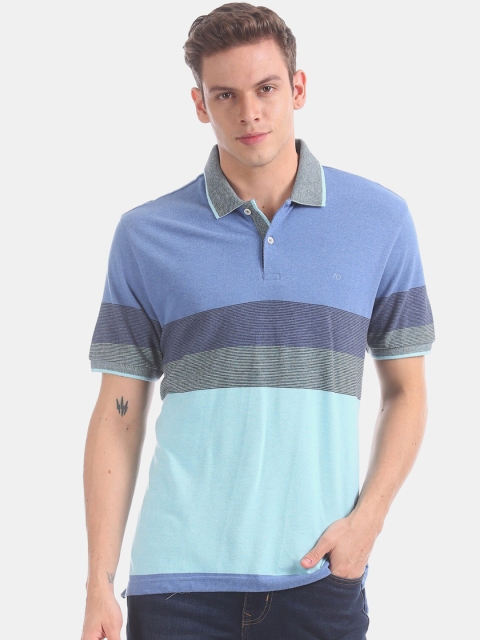 

AD By Arvind Men Multicoloured Colourblocked Polo Collar T-shirt, Multi