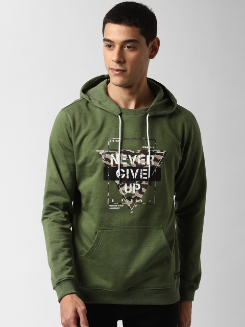 

Peter England Casuals Men Olive Green Printed Sweatshirt