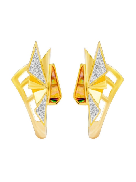 

shaze Gold-Toned & White Animal Shaped Studs