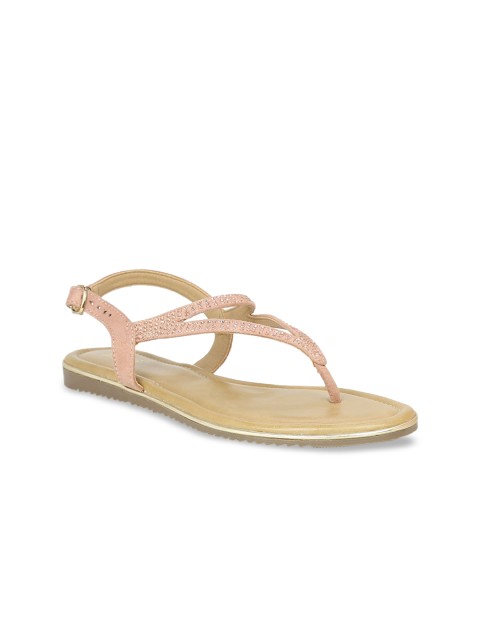 

Inc 5 Women Peach-Coloured Solid Sandals