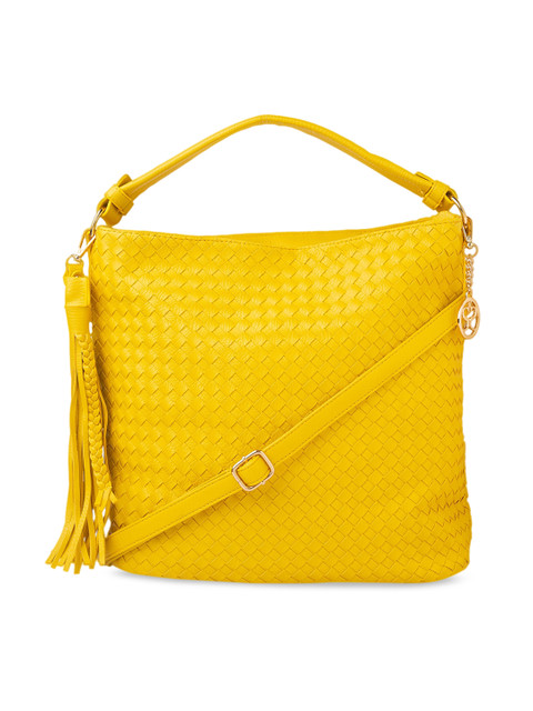 

Sole To Soul Yellow Self Design Hobo Bag