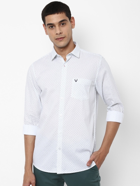 

Allen Solly Men White Slim Fit Solid Casual Cotton Shirt