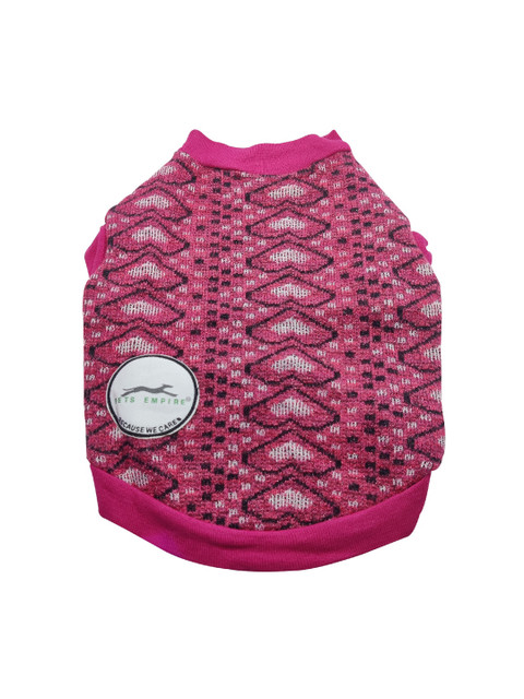 

PETS EMPIRE Pink Self-Design Dog Sweater