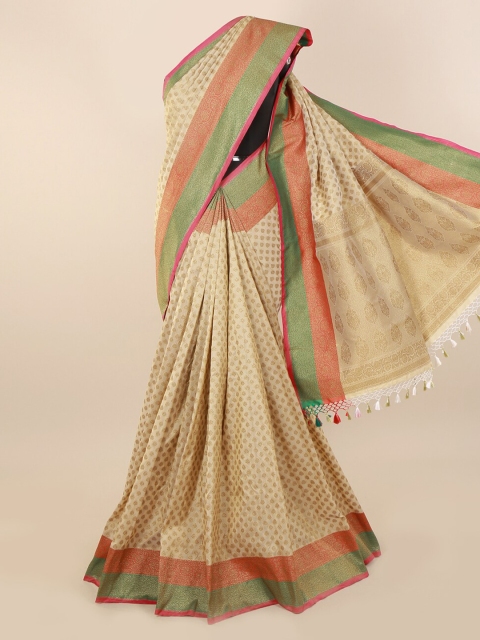 

Pothys Cream-Coloured Pure Silk Woven Design Banarasi Saree