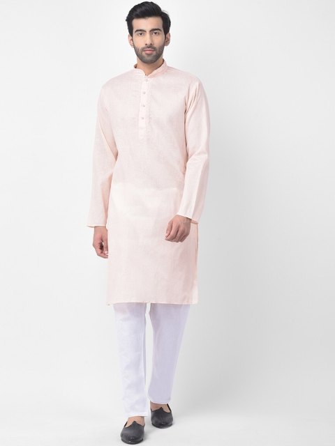 

SG LEMAN Men Pink Yoke Design Kurta with Pyjamas