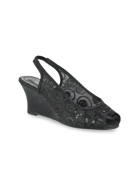 

Inc 5 Women Black Colourblocked Peep Toes