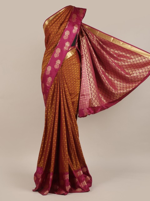 

Pothys Mustard & Brown Art Silk Woven Design Saree