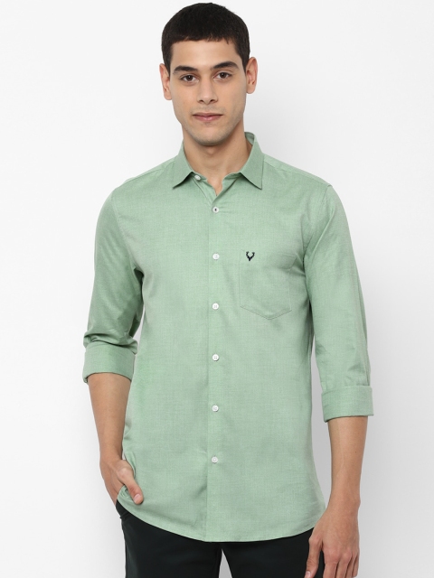 

Allen Solly Men Green Slim Fit Solid Cotton Casual Shirt
