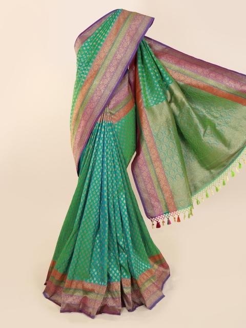 

Pothys Green & Pink Pure Silk Woven Design Banarasi Saree