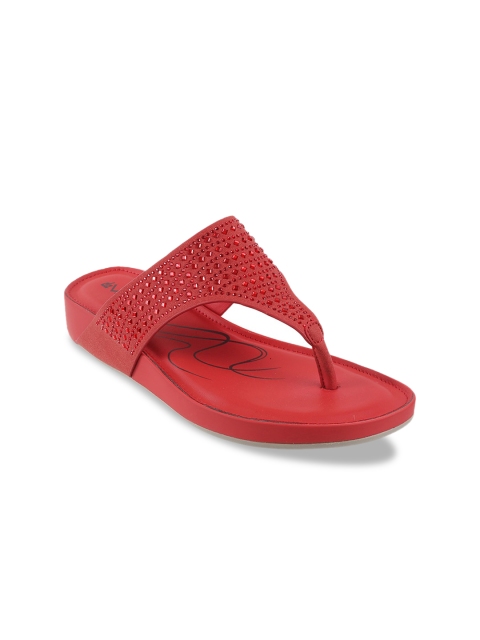 

DAVINCHI Women Red Embellished Sandals