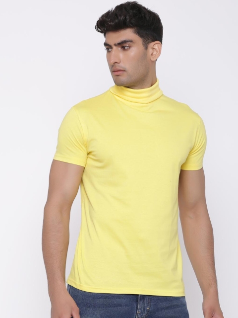 

Tistabene Men Yellow Solid High Neck T-shirt