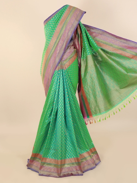 

Pothys Green & Pink Pure Silk Woven Design Banarasi Saree