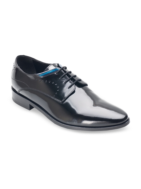 

Heel & Buckle London Men Black Solid Leather Formal Derbys