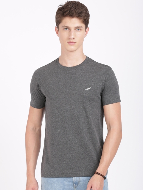 

Crocodile Men Charcoal Grey Solid Round Neck T-shirt