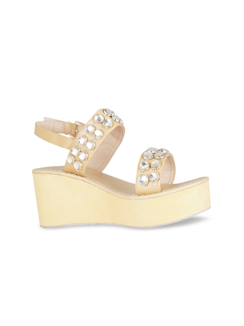 

GIORDANO Women Gold-Toned Embellished Sandals