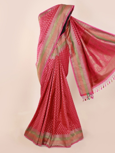 

Pothys Pink Pure Silk Woven Design Banarasi Saree