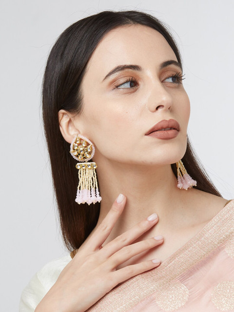 

Fida White Gold Plated Contemporary Drop Earrings