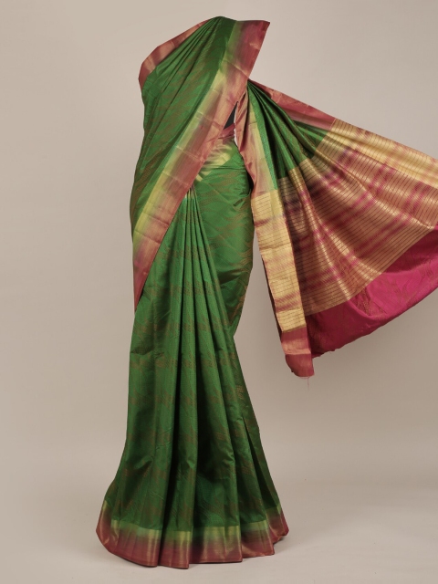 

Pothys Green Woven Design Jute Silk Saree