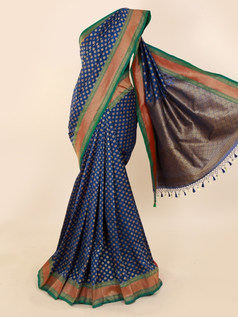 

Pothys Navy Blue Pure Silk Woven Design Banarasi Saree