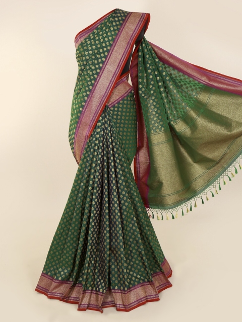 

Pothys Green Pure Silk Woven Design Banarasi Saree