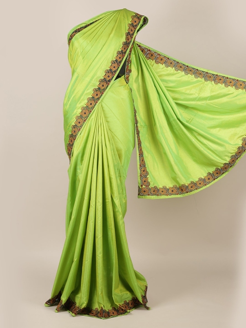 

Pothys Green Solid Art Silk Saree