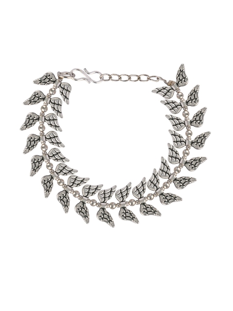 

DESI COLOUR Silver-Toned Flying Wings Shaped Link Bracelet