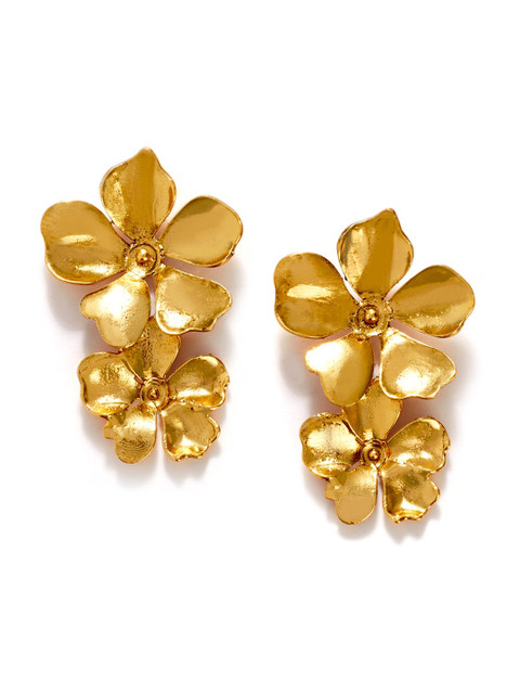 

Foxy Sperks Gold-Toned Floral Drop Earrings
