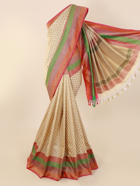 

Pothys Cream-Coloured Pure Silk Woven Design Banarasi Saree