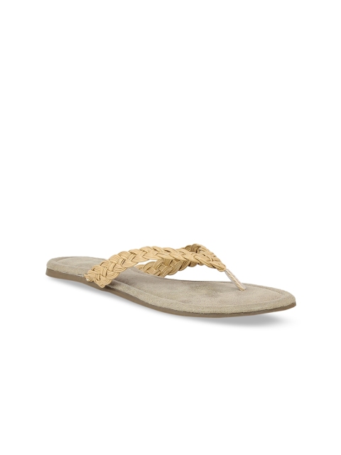 

Inc 5 Women Beige Woven Design Open Toe Flats