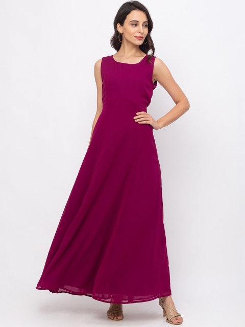 

Iti Women Purple Solid Maxi Dress