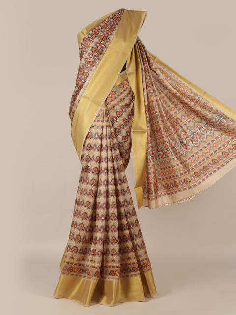 

Pothys Multicoloured Printed Jute Silk Saree, Multi
