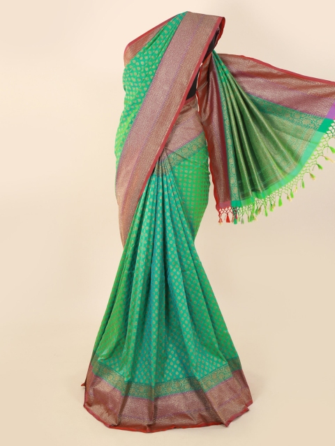 

Pothys Green Pure Silk Woven Design Banarasi Saree