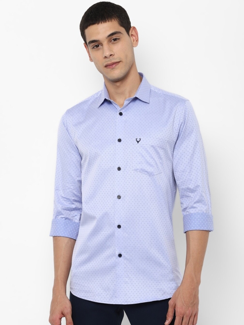 

Allen Solly Men Blue Slim Fit Self Design Casual Cotton Shirt