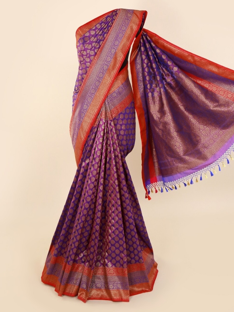 

Pothys Violet Pure Silk Woven Design Banarasi Saree