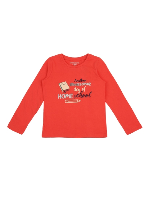 

Pantaloons Junior Girls Coral Printed Round Neck T-shirt