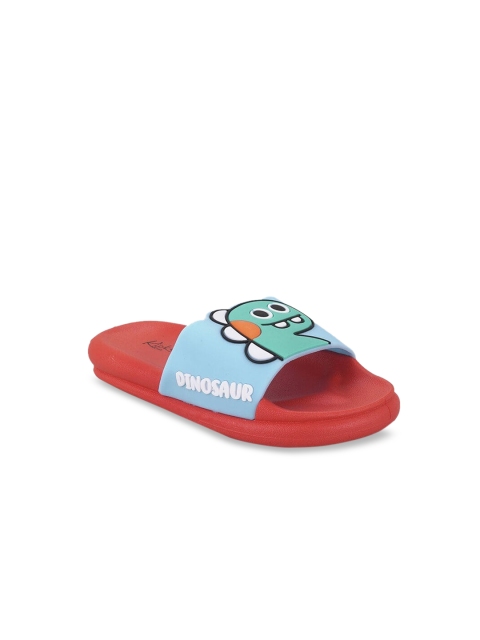 

FEETWELL SHOES Boys Red & Blue Printed Sliders