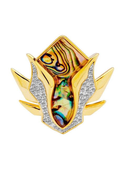 

shaze Rhodium-Plated Gold-Toned & White Stone-Studded Shooting Star Finger Ring