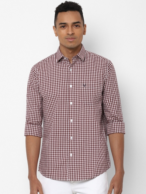 

Allen Solly Men Brown & White Slim Fit Checked Casual Shirt