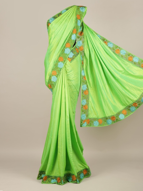 

Pothys Green & Pink Art Silk Solid Saree