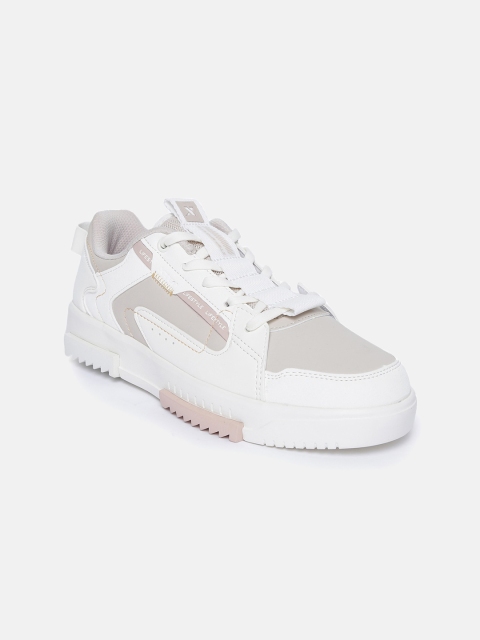 Xtep Women Beige & White Running Sports Shoes