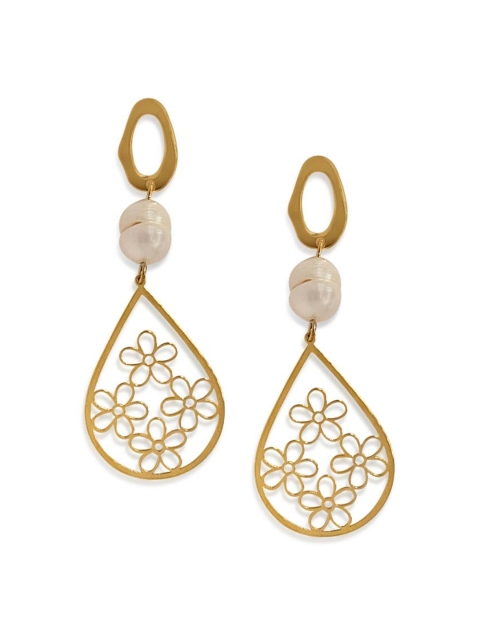 

Foxy Sperks Gold-Toned Contemporary Drop Earrings